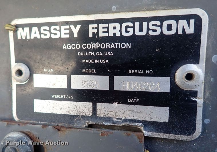 image for item DG2681 2009 Massey Ferguson 9635  windrower