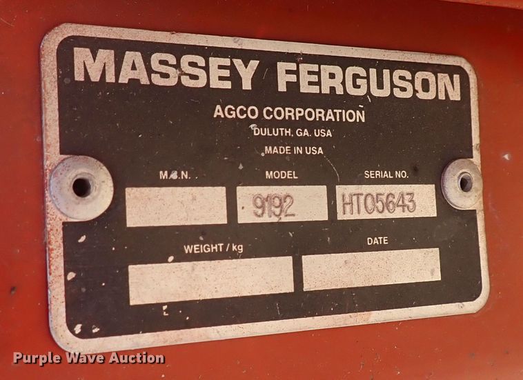 image for item DG2681 2009 Massey Ferguson 9635  windrower