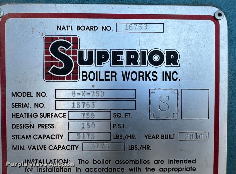 image for item DK7061 2010 Superior 8-X-750  boiler
