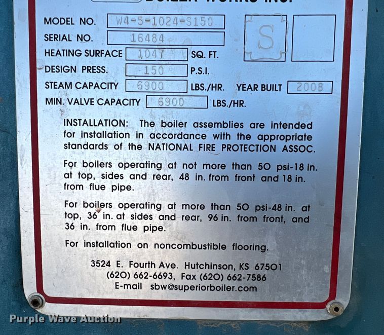 image for item DK7062 2008 Superior W4-5-1024-S150  boiler