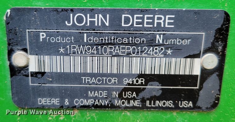 image for item DM2441 2014 John Deere 9410R  4WD tractor