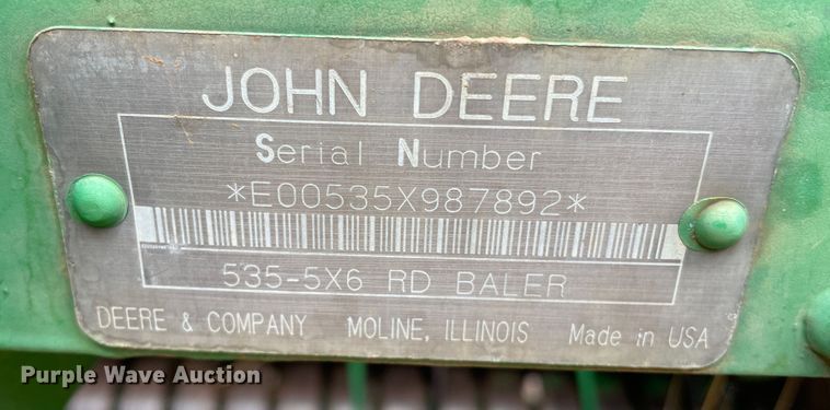 image for item DN5079 1995 John Deere 535  round baler