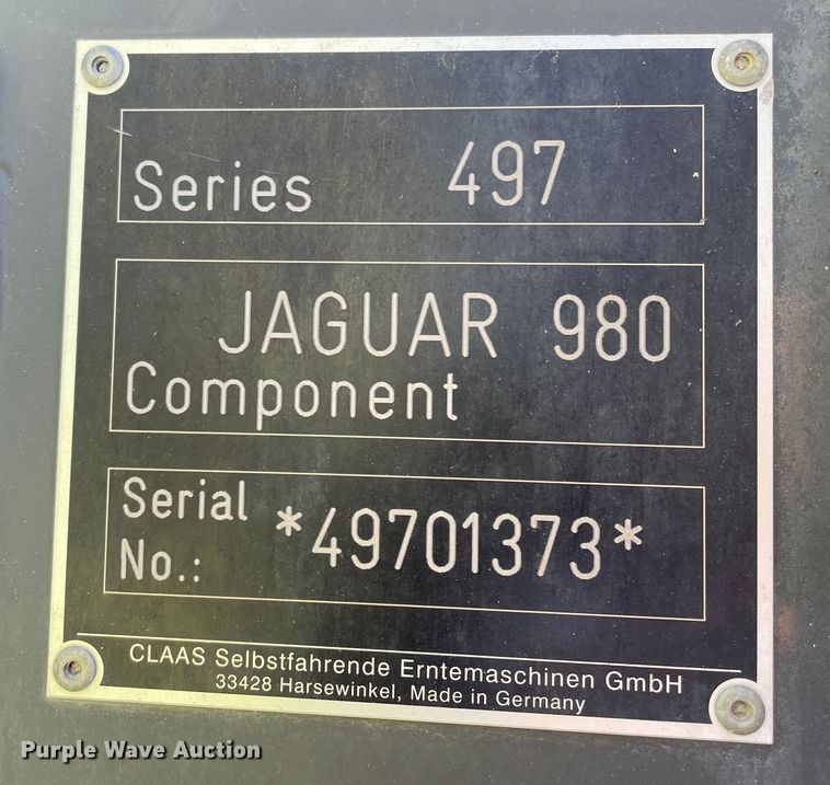 image for item DN5128 2016 Claas Jaguar 980  forage harvester