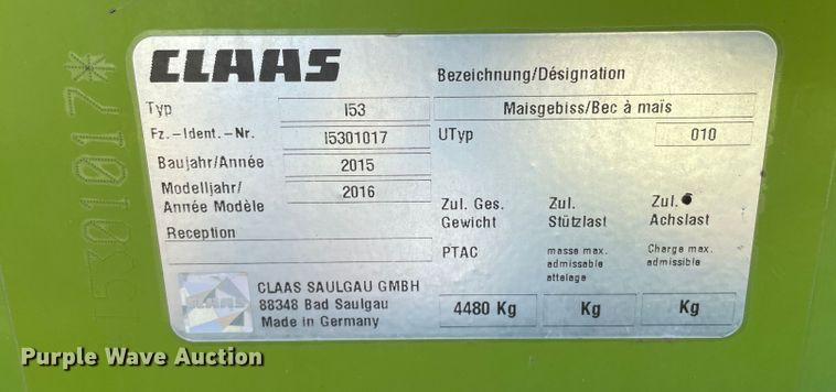 image for item DN5131 2016 Claas Orbis 900  rotary forage head