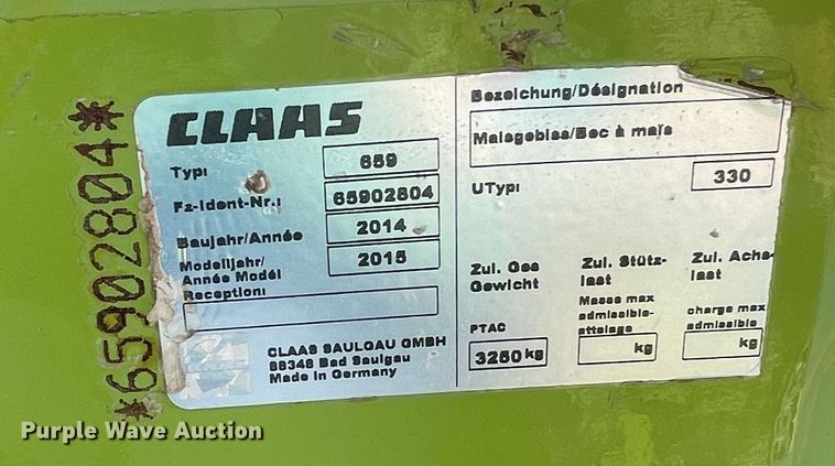 image for item DN5135 2015 Claas Orbis 750  rotary forage head