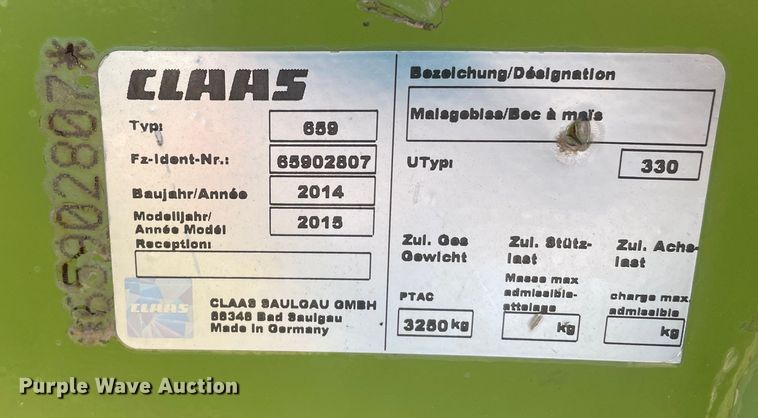 image for item DN5136 2015 Claas Orbis 750  rotary forage head