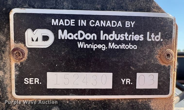 image for item DS8457 2003 MacDon  windrower
