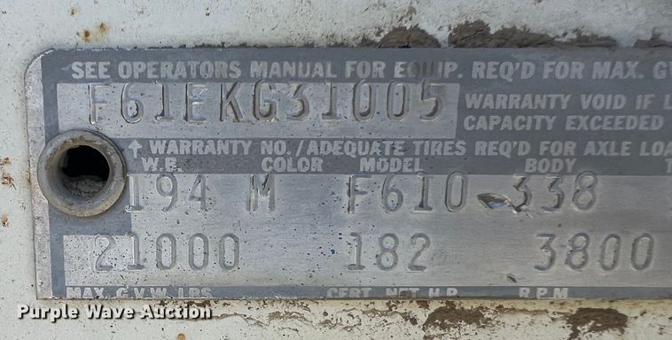 image for item DS8471 1970 Ford F610  grain truck