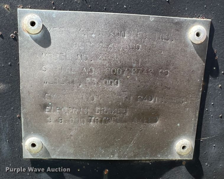 image for item DS8474 2007 Wilson 455KWC15  end dump trailer