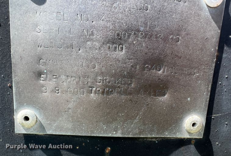 image for item DS8474 2007 Wilson 455KWC15  end dump trailer