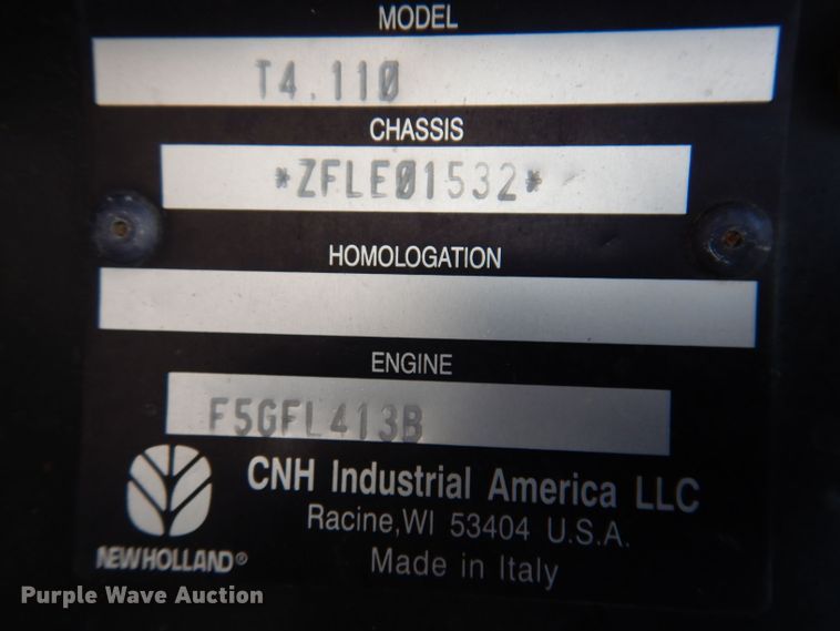 image for item JH9670 2015 New Holland T4.110  MFWD tractor