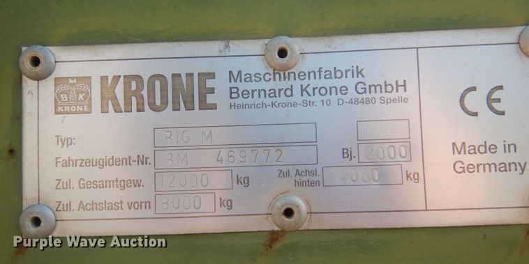 image for item KI9319 Krone Big M  windrower