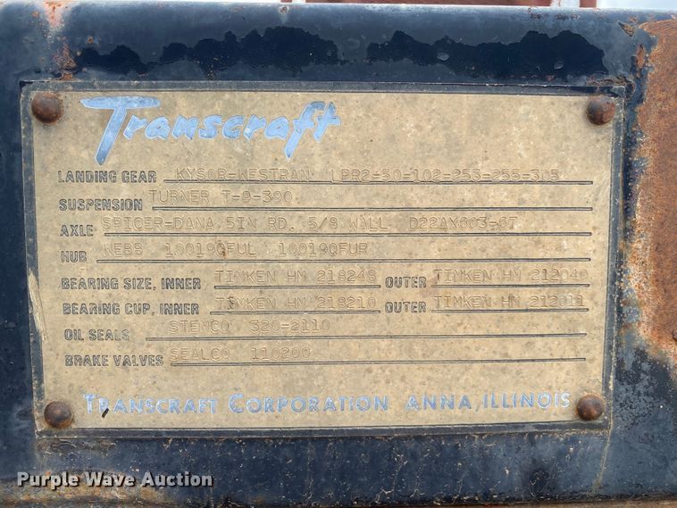 image for item DK6344 1990 Transcraft DTL 19-48  drop deck trailer