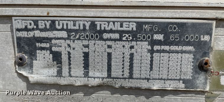 image for item DN5074 2000 Utility Trailer MFG  dry van trailer