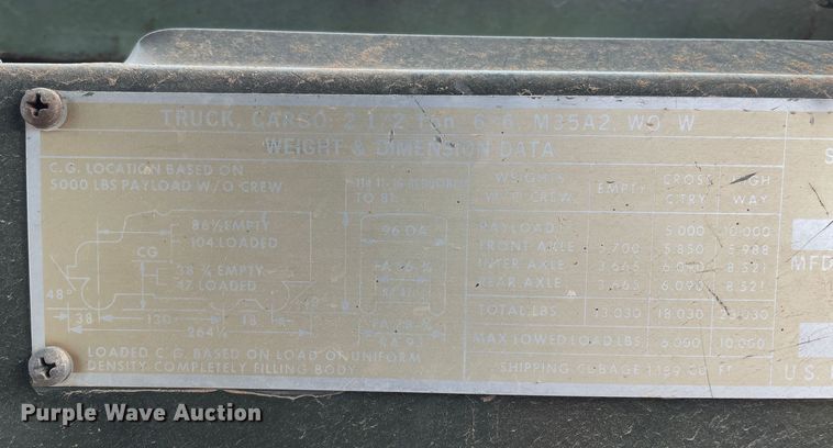 image for item DN5076 1971 Jeep M35A2  dump truck