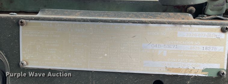 image for item DN5076 1971 Jeep M35A2  dump truck