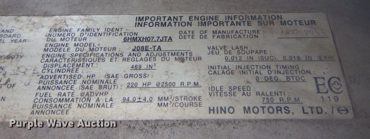 image for item DO1485 2007 Hino 258  rollback truck