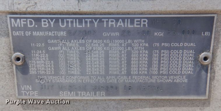 image for item DP5631 2003 Utility  refrigerated van trailer