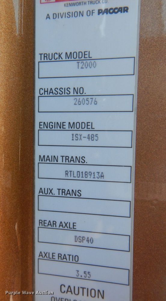 image for item DP5638 2009 Kenworth T2000  semi truck