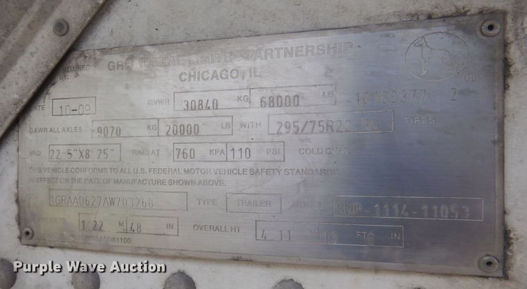 image for item DP5662 2010 Great Dane  refrigerated van trailer