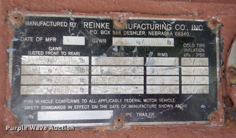 image for item DS8135 2008 Reinke  drop deck trailer