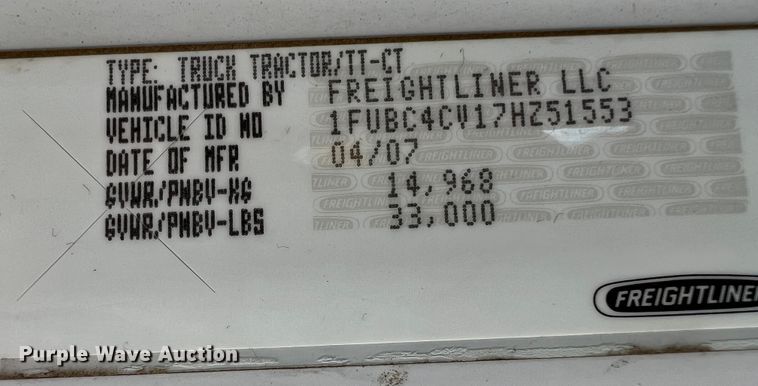 image for item JM9190 2007 Freightliner Business Class M2  semi truck