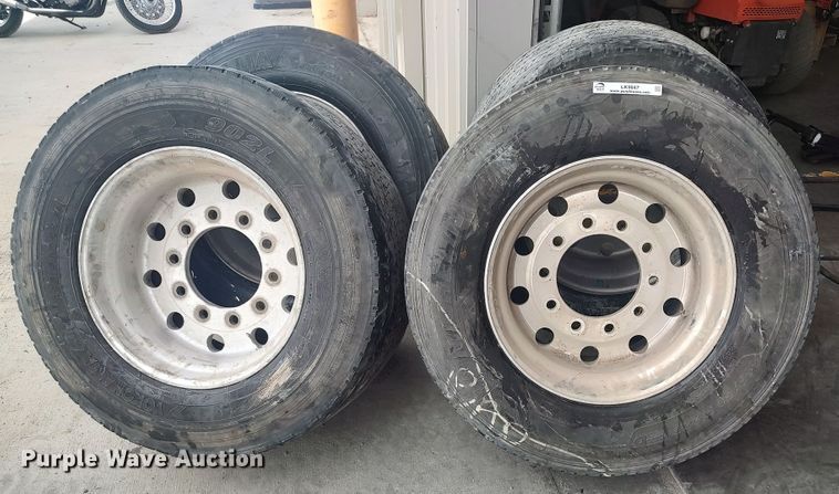 image for item LK9047 (4) Yokohoma 445/50R22.5 tires and wheels