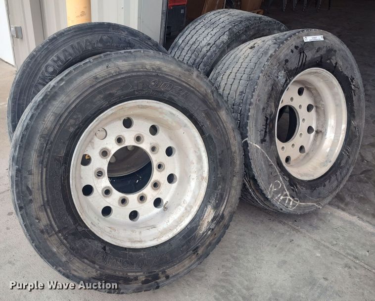 image for item LK9047 (4) Yokohoma 445/50R22.5 tires and wheels