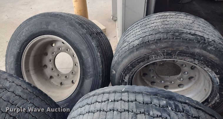 image for item LK9047 (4) Yokohoma 445/50R22.5 tires and wheels