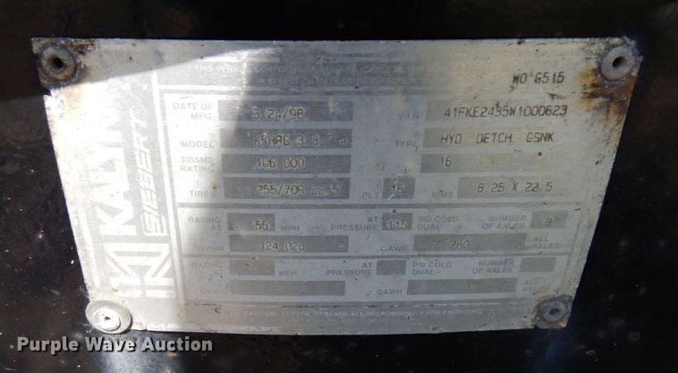 image for item MF9730 1998 Kalyn Siebert  lowboy equipment trailer