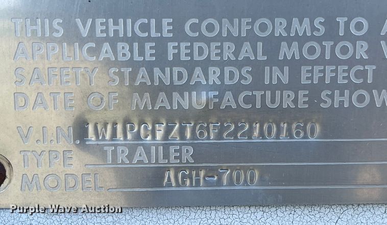 image for item MU9023 1985 Wilson AGH-700  grain trailer