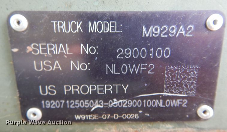 image for item DB7967 1990 Am General M929A2  dump truck