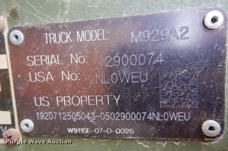 image for item DB7969 1990 Am General M929A2  dump truck