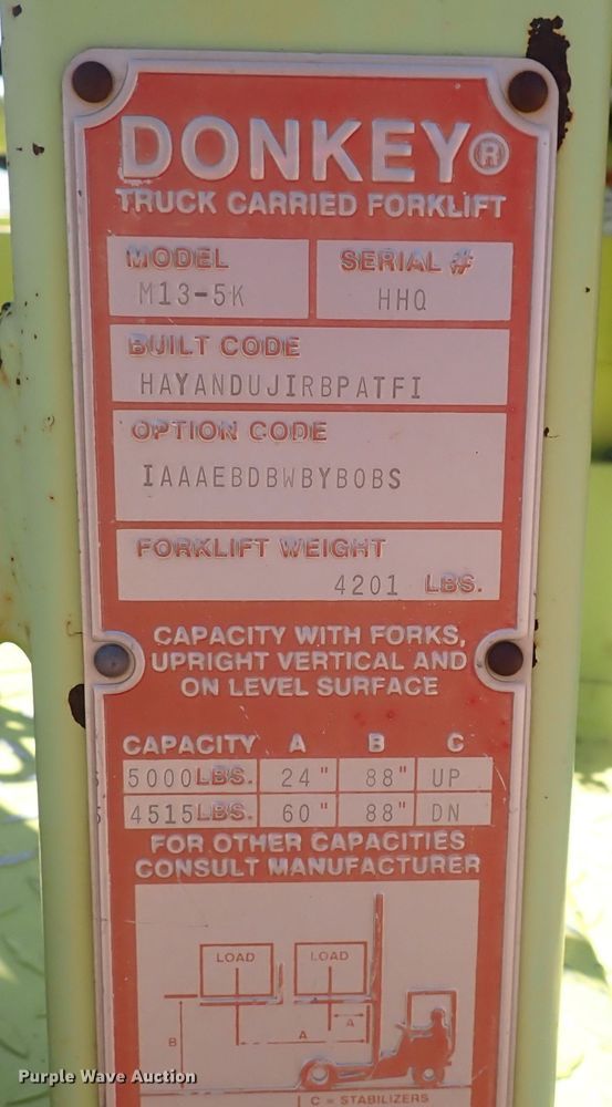 image for item DG2695 2007 Donkey M13-5K  forklift