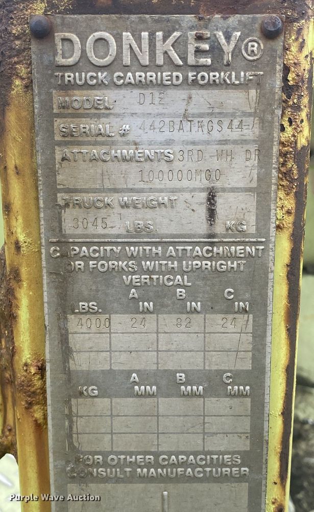 image for item DK6370 Donkey D12  forklift
