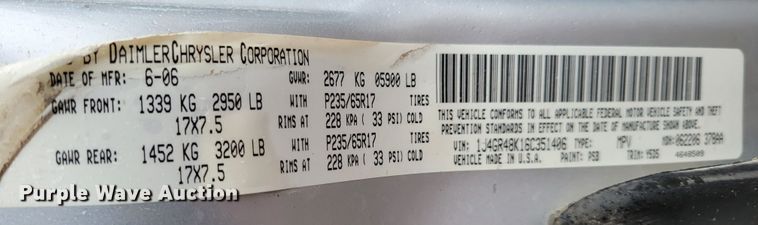 image for item DM2491 2006 Jeep Grand Cherokee Laredo  SUV