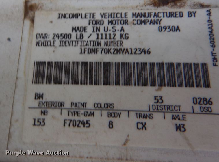 image for item DO1493 1991 Ford F700  dump truck