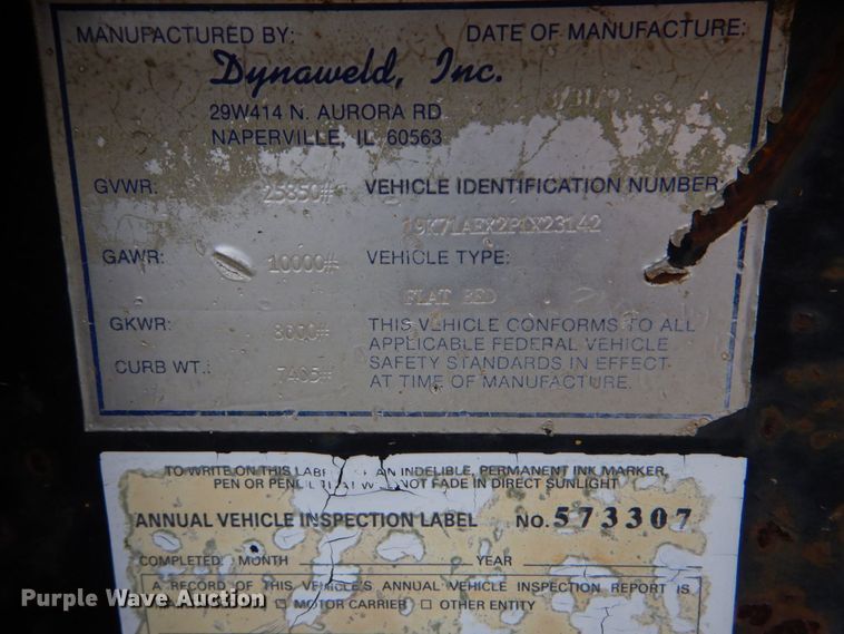 image for item DO1495 1993 Dynaweld  equipment trailer