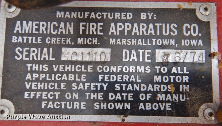 image for item DP4819 1974 Ford F600  pumper fire truck