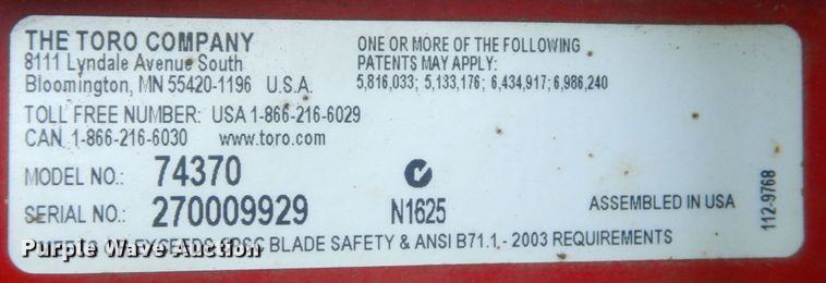 image for item DS1322 Toro Timecutter Z5000  ZTR lawn mower