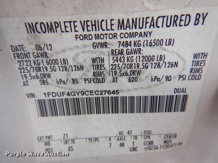 image for item DS8142 2012 Ford F450 Super Duty  box truck