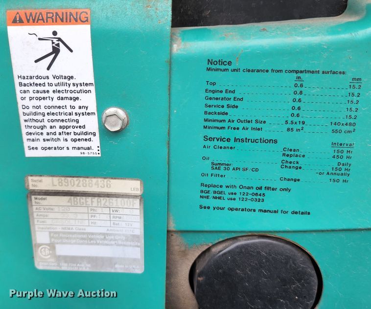 image for item JB9027 1985 Winnebago Chieftain 22  RV