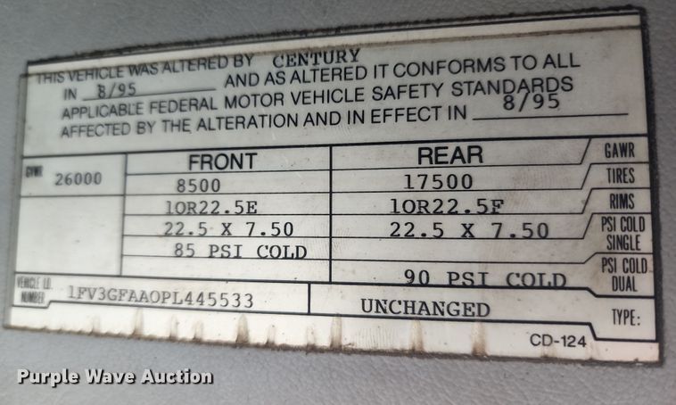 image for item JB9028 1993 Freightliner FL60  tow truck