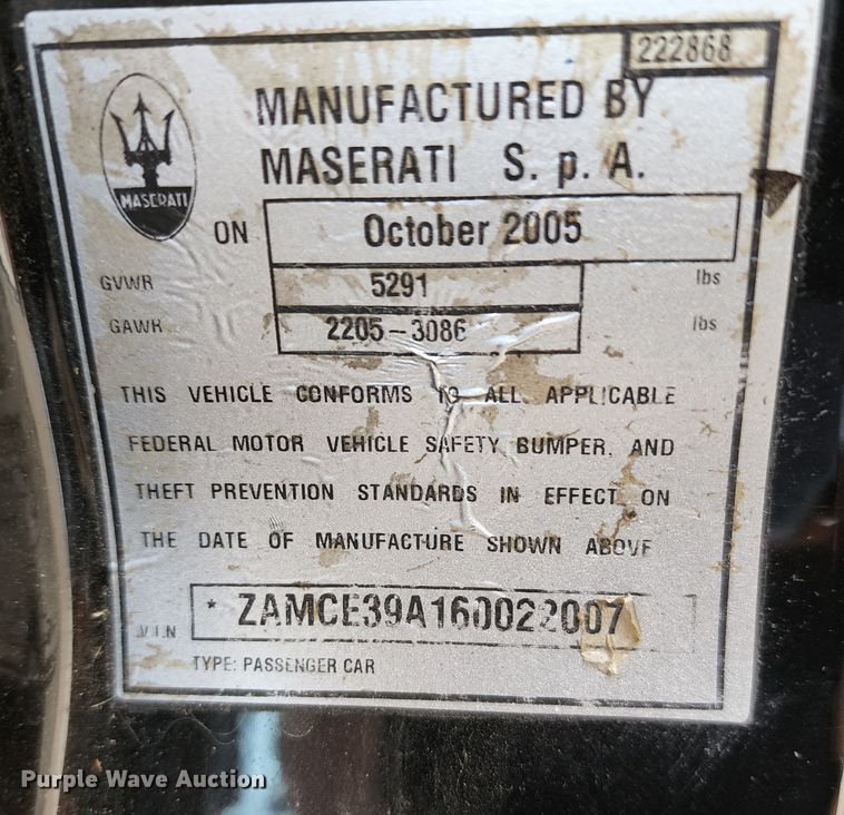 image for item JB9029 2006 Maserati Quattroporte