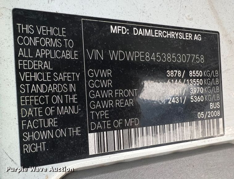image for item JM9203 2008 Dodge Sprinter 2500  van