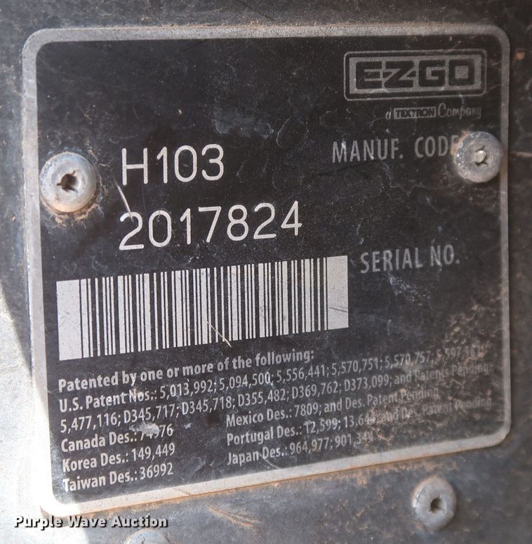 image for item JR9414 EZ GO H103  golf cart