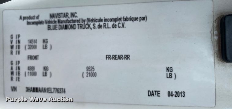 image for item JU9306 2014 International DuraStar 4300  refrigerated truck