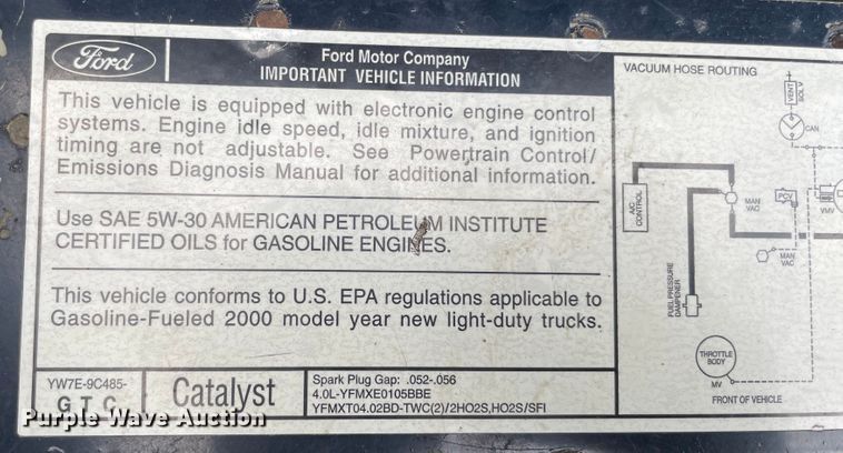 image for item KE9345 2000 Ford Ranger  SuperCab pickup truck