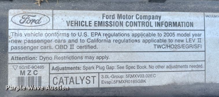 image for item KJ9709 2005 Ford Five Hundred SEL