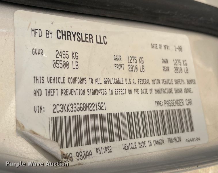 image for item KJ9714 2008 Chrysler 300